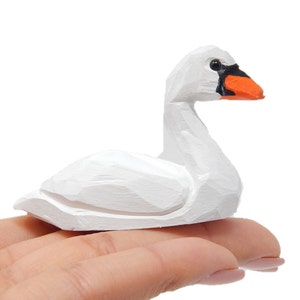 Swan Figurine Decor Art Small Goose Statue Gift Carving Miniature Animals Sculpture