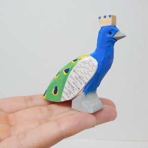 peacock wood figurine