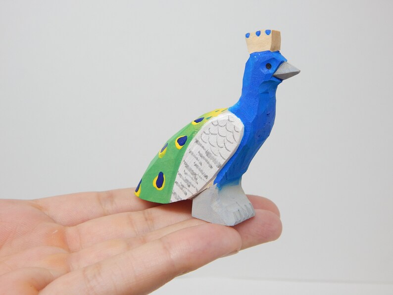 peacock wood figurine