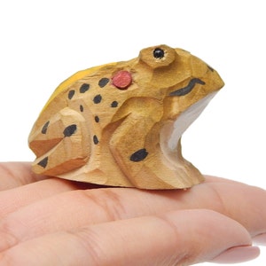Kröte Figur Statue Dekoration kleines Tier Frosch Kunst Skulptur Holz schnitzen Miniatur