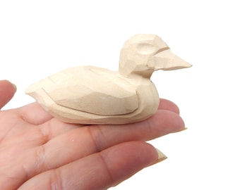 Duck DIY Paint Your Own Personalized Sculpture Wood Craft Figurine Statue Art Small Animal…