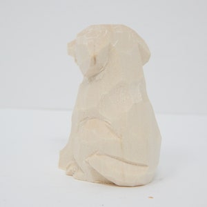 Dog Puppy Small Unfinished DIY Wood Figurine House Pet, Blank Craft, Hand Carved, Decoration, Miniature Animals image 3