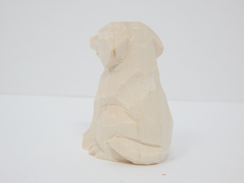 Dog Puppy Small Unfinished DIY Wood Figurine House Pet, Blank Craft, Hand Carved, Decoration, Miniature Animals image 3