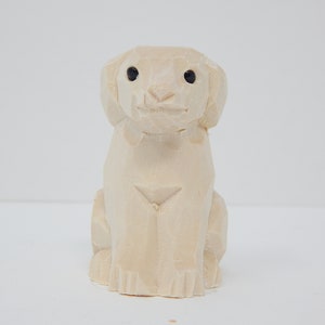 Dog Puppy Small Unfinished DIY Wood Figurine House Pet, Blank Craft, Hand Carved, Decoration, Miniature Animals image 4