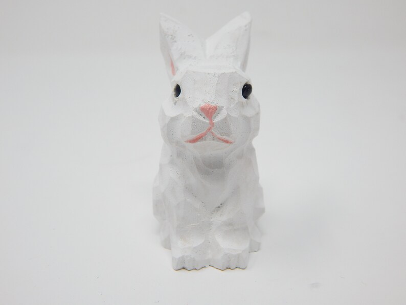 Rabbit Bunny Hare Miniature Wooden Figurine Statue Carving Etsy