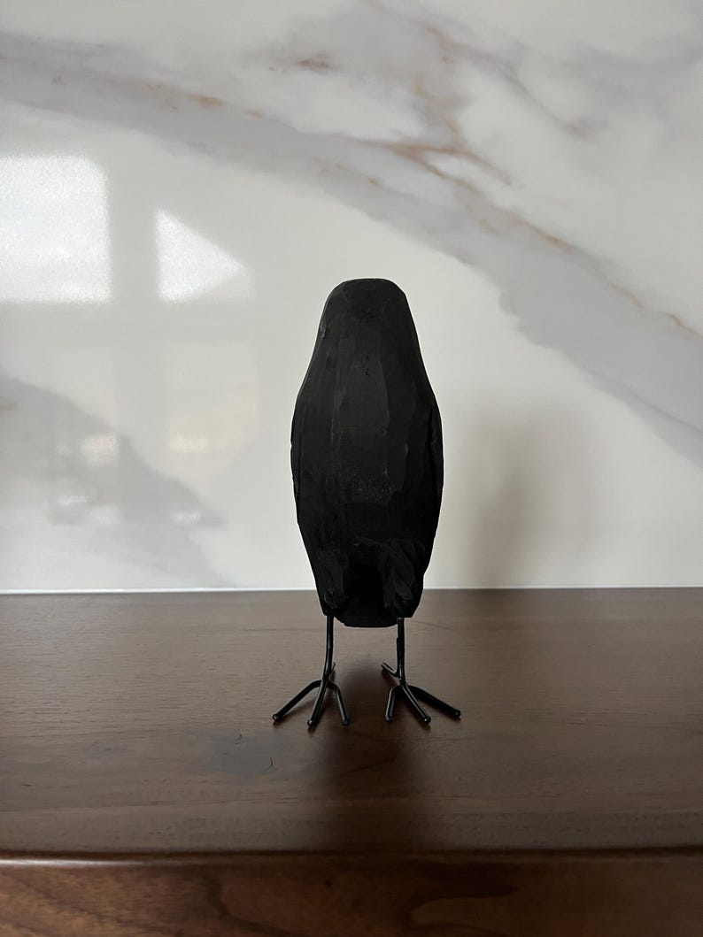 Raven Wooden Figurine | Hand-carved Crow Gothic Rustic Decor Gift - Etsy