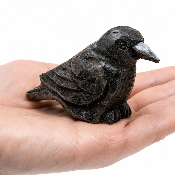 黒いガラス製 ツバメの置物 ワタリガラスの木製置物｜手彫りのカラス（黒い鳥）の彫刻 - Etsy 日本