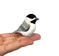Chickadee Wooden Figurine | Hand Carved Black-Capped Bird Figurine