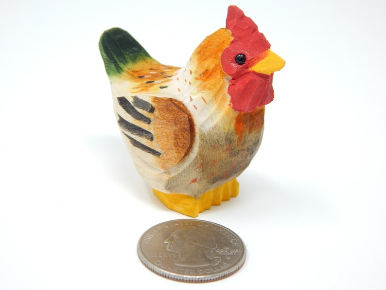 chicken wood figurine