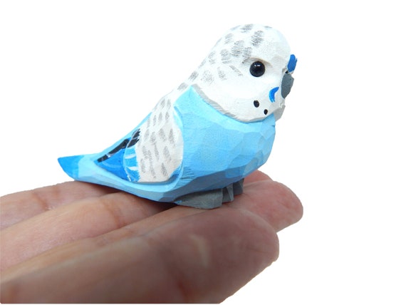 絵画 (美術品) エッチング：Blue Parakeet (青い小鳥•インコ) 絵画 (美術品) エッチング：Blue Parakeet (青い小鳥•インコ