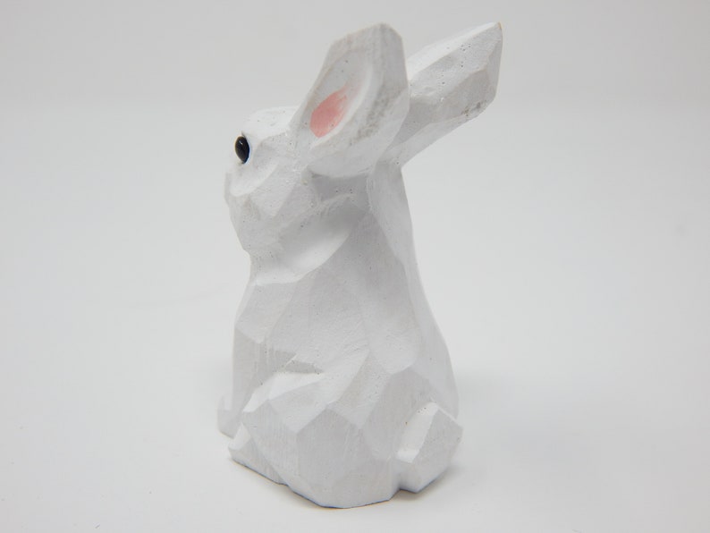 Rabbit Bunny Hare Miniature Wooden Figurine Statue Carving Etsy