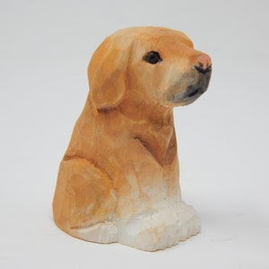 Labrador Retriever Dog Puppy Figurine Miniature 2 Inch Wooden Carving Handmade Home Decor Small Animal Garden Statue Toy Pet Loss Memorial image 5