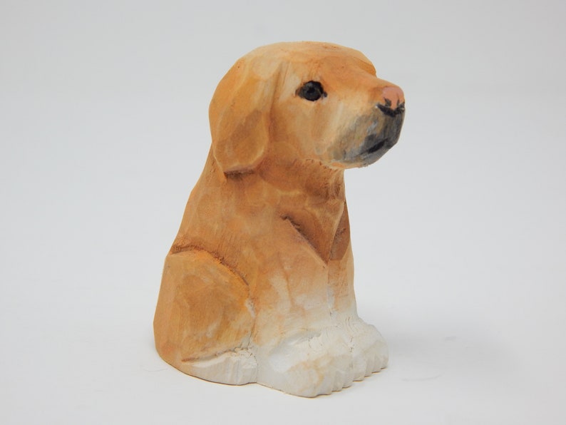 Labrador Retriever Dog Puppy Figurine Miniature 2 Inch Wooden Carving Handmade Home Decor Small Animal Garden Statue Toy Pet Loss Memorial image 5