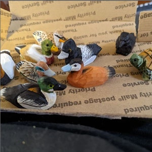 Mallard Duck Wooden Figurine | Hand-Carved Bird Rustic Decor Gift