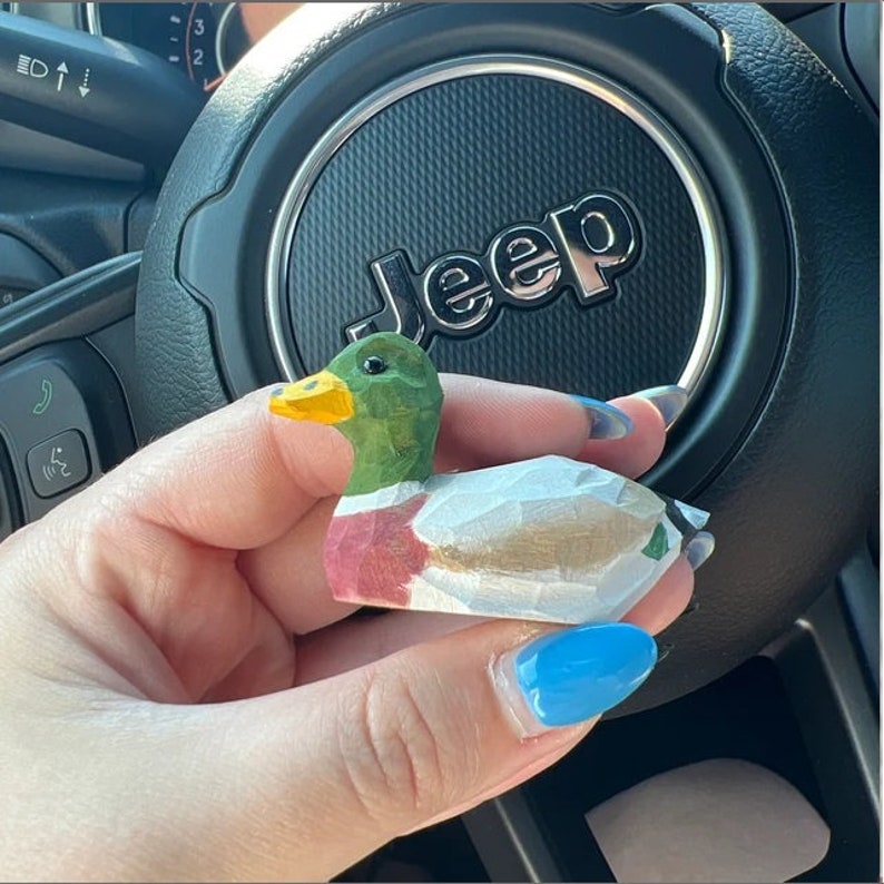 Mallard Duck Wooden Figurine | Hand-Carved Bird Rustic Decor Gift