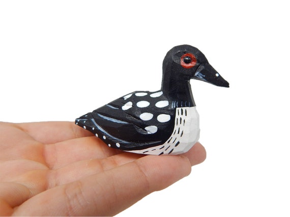 Common Loon Wooden Figurine | Hand Carved Duck Bird Sculpture