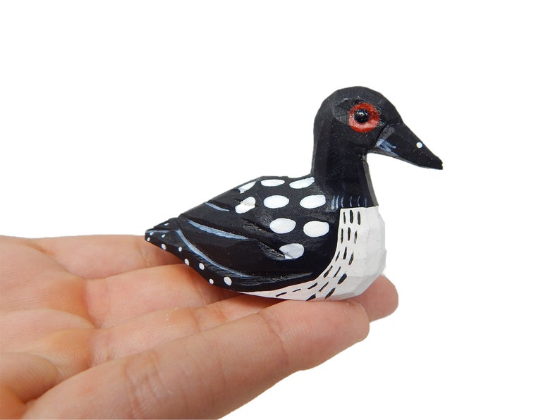 Common Loon Wooden Figurine | Hand Carved Duck Bird Sculpture