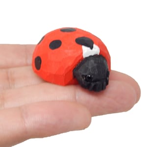 Lady Bug Figurine Statue Red Beetle Patio Miniature Garden Lawn Yard Home Decor Art zdjęcie 1