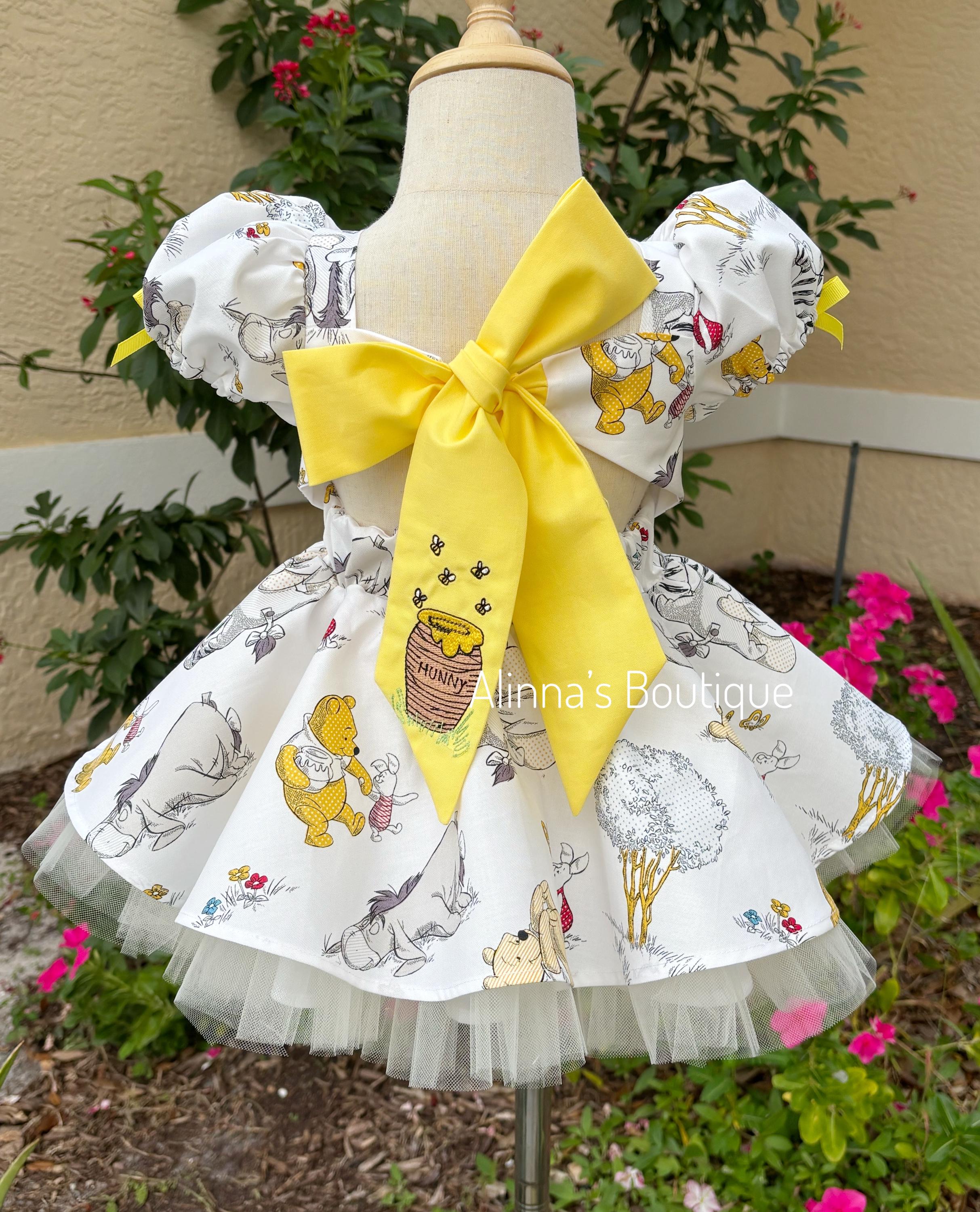 winnie the pooh first birthday dress Outfit glitter red hearts and fbt: daniel-men-s-ribbed-henley-short-sleeve-shirt Girls' Special Occasion Dresses Neck:14-14.5