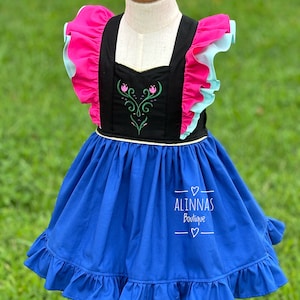 Princess Anna frozen dress, princess dress for birthday, frozen toddler dress, princess Anna birthday, girls Anna dress, Anna frozen toddler