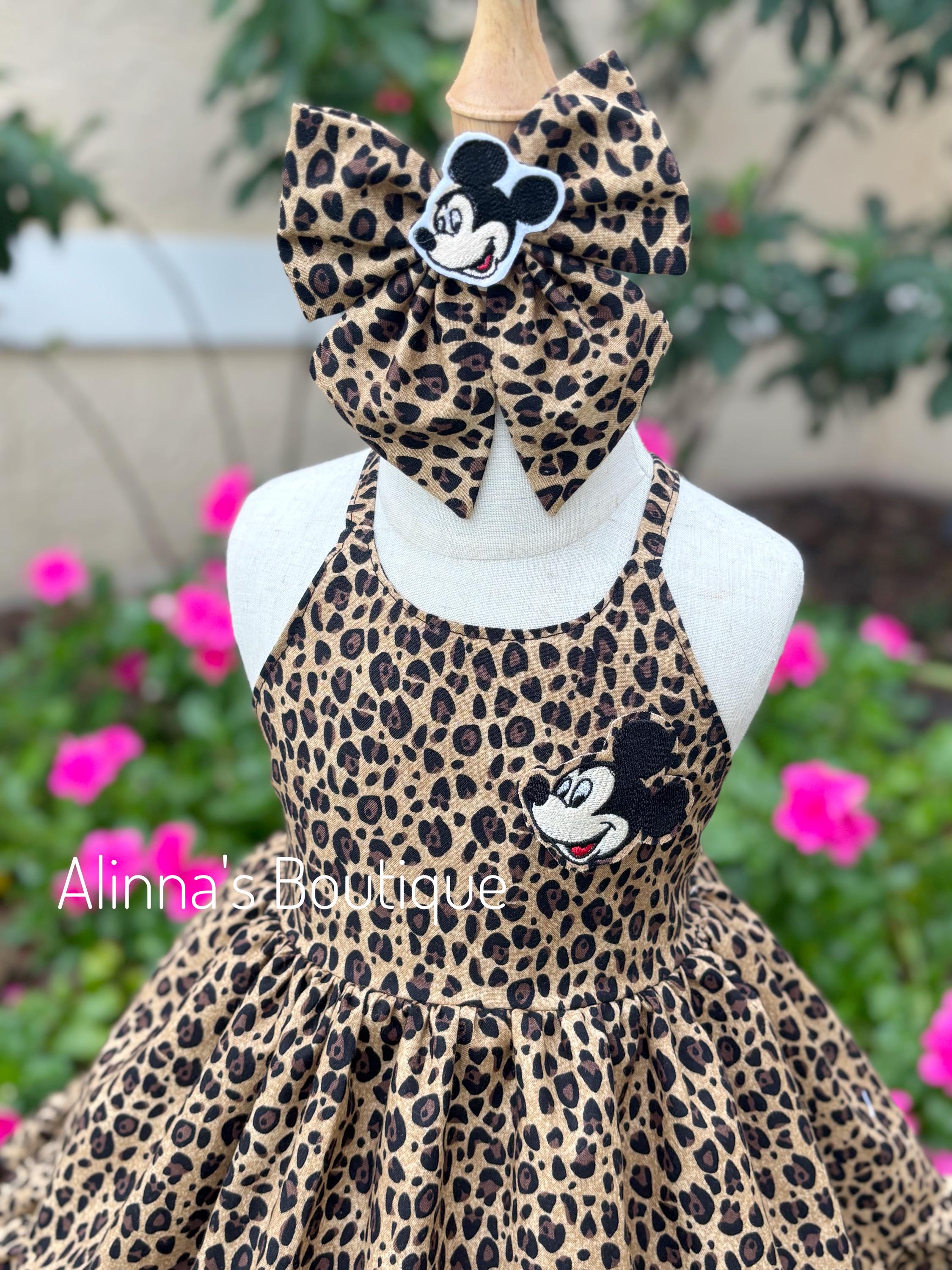 Tiger Print Dress For Baby Girl 3Pcs Newborn Baby Girl Clothes