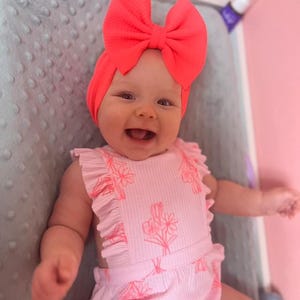 White baby headband, pink headwrap, white baby headwrap, baby headband, big bows for baby, big bow headwrap
