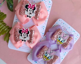 Fiocco per capelli di Minnie Mouse, fiocco per feste, fiocco per capelli di Topolino per compleanno, fiocco per capelli di Paperina, fiocco Disney