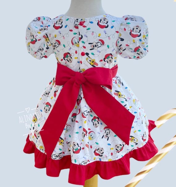 Disney Inspired Christmas Dress,disney Christmas Dress for Toddler,holiday  Dress,christmas Dress for Girl,christmas Minnie Mouse Dress - Etsy