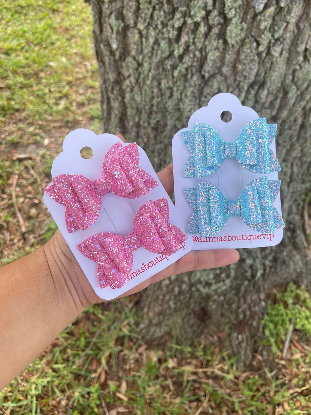 Pink Glitter Bows Pink Bows Glitter Pigtail Bows Pink Etsy