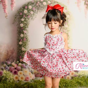 Valentine dress for girl, floral toddler dress, heart dress, heart shape dress, valentine inspired outfit,