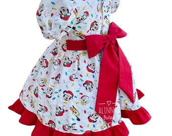 minnie christmas dress Disney Inspired Dress,disney Christmas for Toddler,holiday Dress,christmas Dress for Girl,christmas Mouse Dress mickey's very merry christmas party outfits