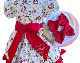 disney store minnie mouse christmas dress Disney Store Minnie Mouse plush Christmas dress holiday plaid gold DS patch 16"