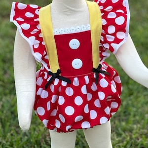 Mouse baby romper, Red Mouse inspired baby romper, disney romper, my first Disney trip outfit, baby costume,birthday outfit