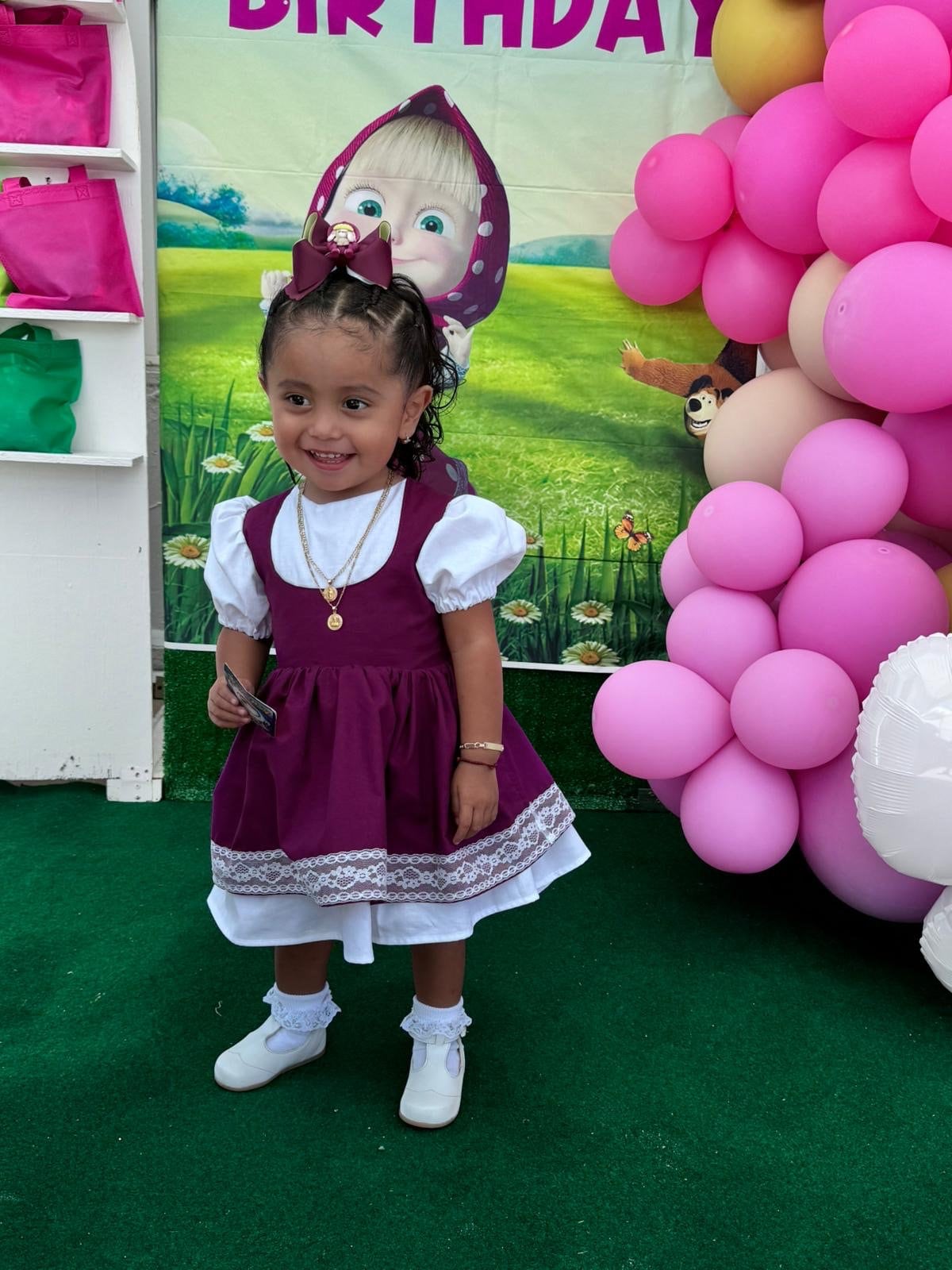 Masha dress, Masha inspired girl dress, handmade Masha costume, Masha and the bear dress, Masha birthday, Masha and bear dress