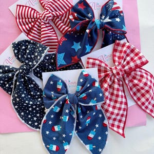 Fjärde juli-rosetter, 4 juli-hårrosett, patriotisk hårrosett, patriotisk flaggrosett