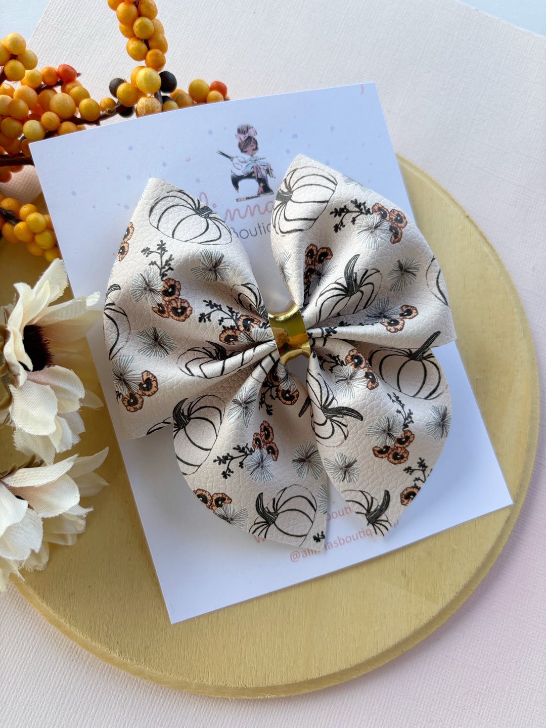 Sailor Faux Leather Bow Autumn Sailor Bow Sailor Hair Bow Etsy