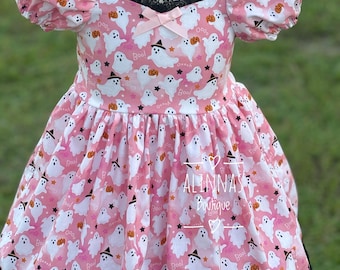 Pink Ghost Halloween Dress, Toddler Halloween Outfit, Girls