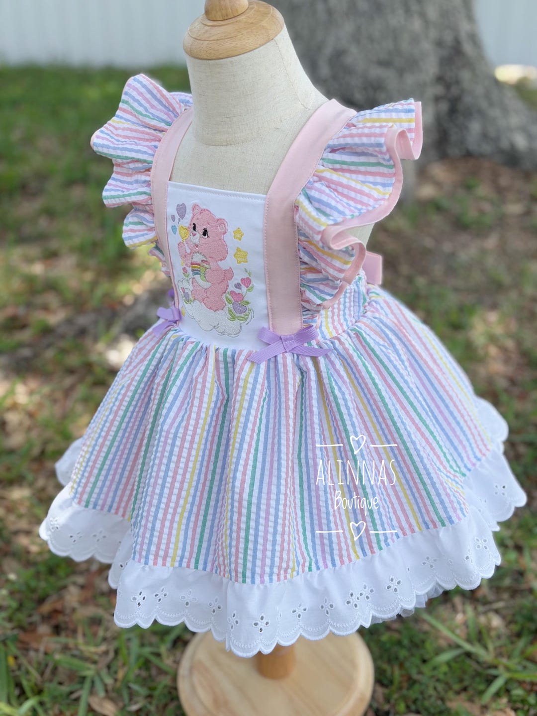 Cute Printed Bear Design Dress For Baby Boy In Yellow Color