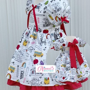 Robe de rentrée scolaire pour fille, tenue de rentrée scolaire, robe de premier jour d'école, robe de rentrée scolaire pour fille, robe académique pour tout-petit
