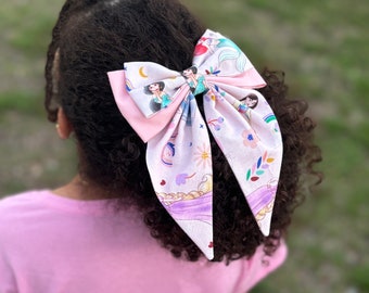 Princess Inspired hair bows, princess coquette bows for birthday party, cartoon inspired bows, princesses hair clips, character bows,