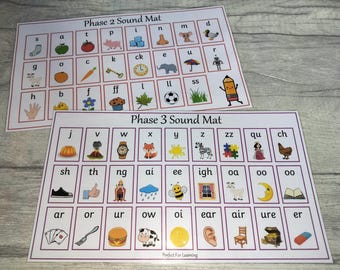 Phonics Sound Mats x2 Phase 2 & 3