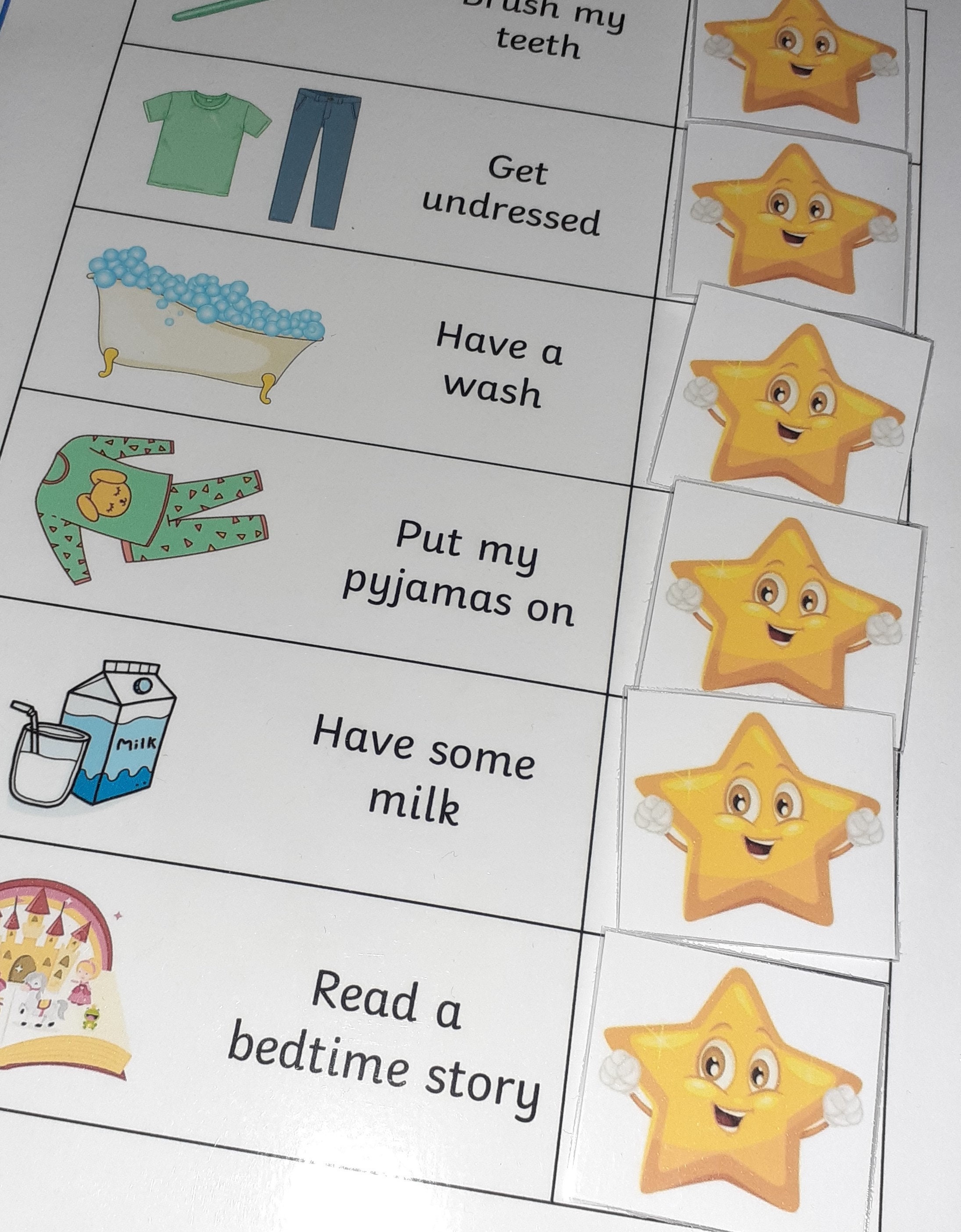 My Morning Routine OR My Bedtime Routine Charts With Velcro Stars - Etsy UK