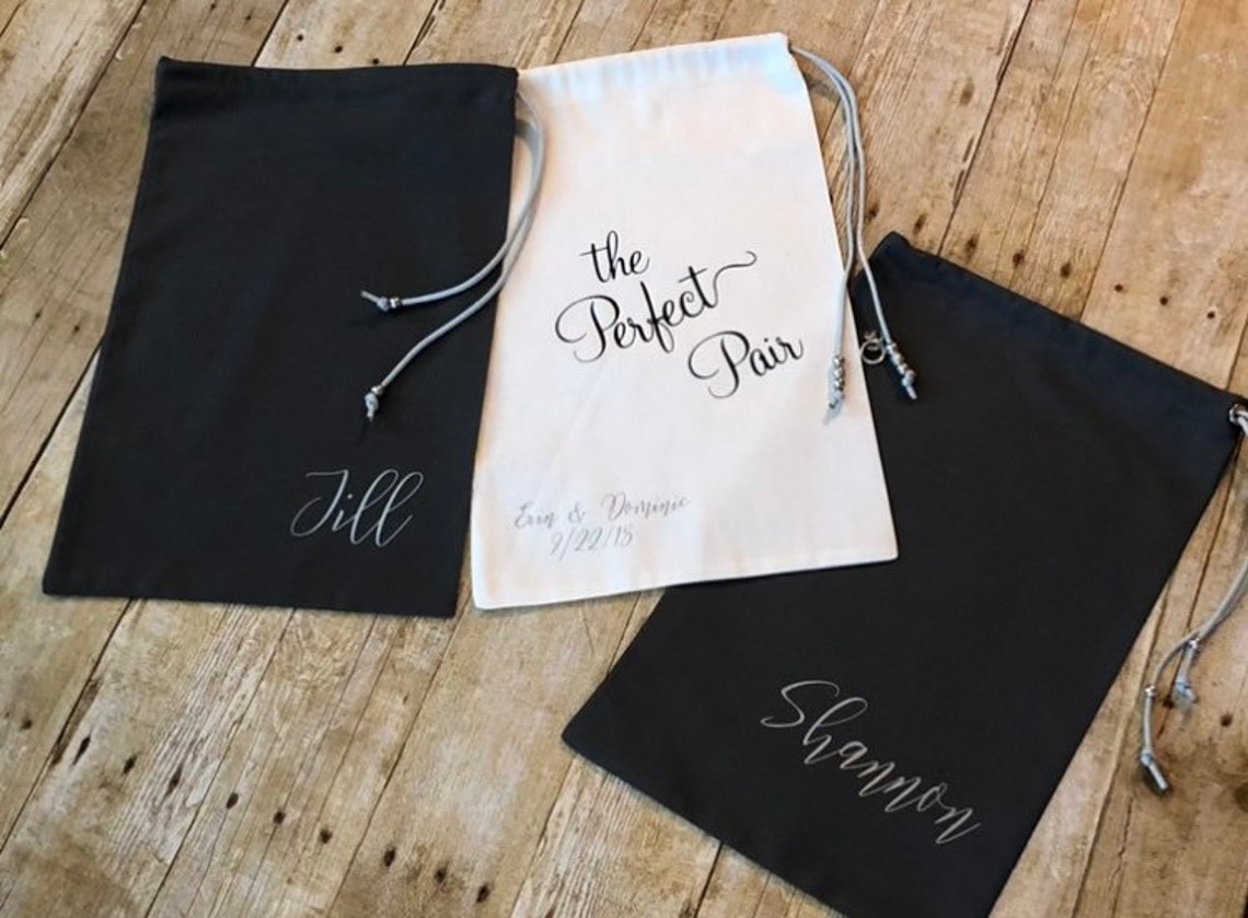 Custom Bridal Shoe Bags / Wedding Shoe Bag / Bridal Party Shoe Etsy