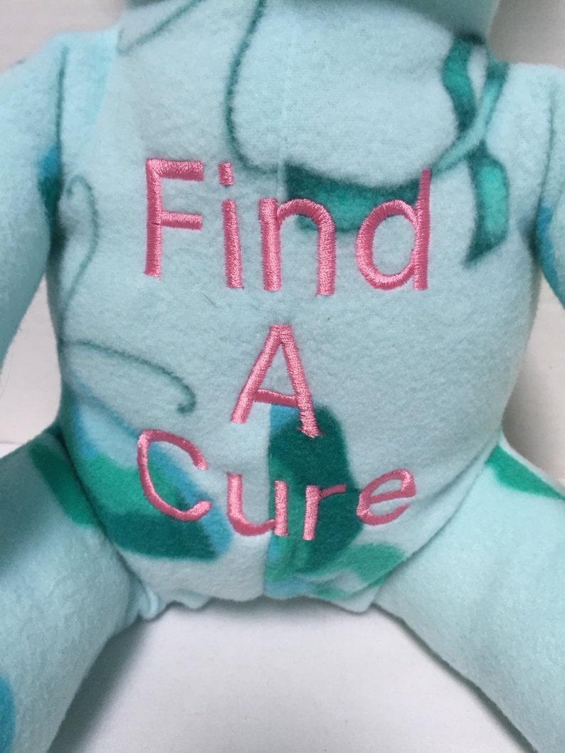 Teal RibbonOvarian Cancer Handmade Teddy Bear