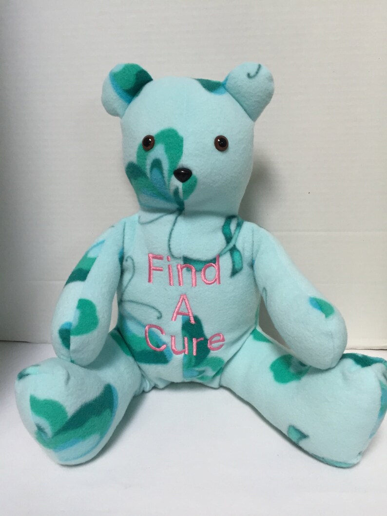 Teal RibbonOvarian Cancer Handmade Teddy Bear