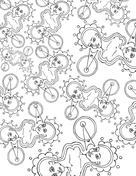 Circus Fun Surreal Coloring Sheet | Etsy