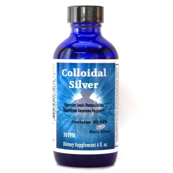 Superior Silver Handmade 30 PPM 4 fl oz Ionic Colloidal Silver Made with 99.99% Pure Silver