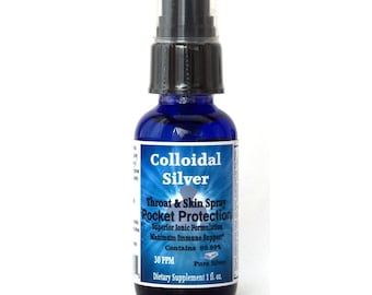 Superior Silver Handmade 30 PPM 1 fl oz liquid in Cobalt Blue Spray Bottle