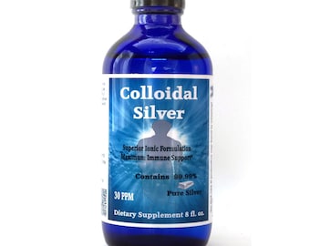 Handmade Superior Colloidal Silver, 30 PPM Ionic Silver, 8 oz Using 99.99% Pure Silver
