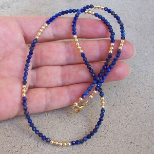 Lapis Necklace choker lapis gold necklace GF delicate September blue necklace faceted gemstone semiprecious minimalist necklace unique gift